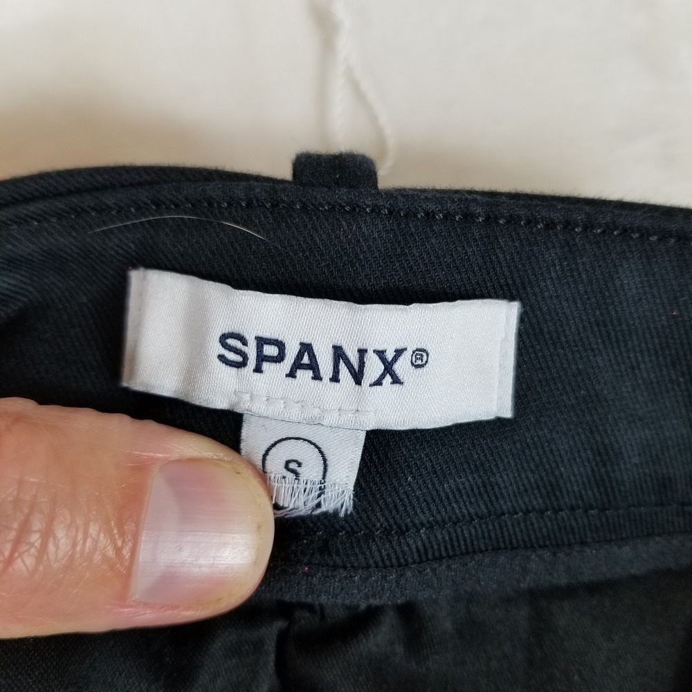 Spanx Wide Leg Pants Women Size S Black Stretch Twill High Rise Trousers - Picture 6 of 10